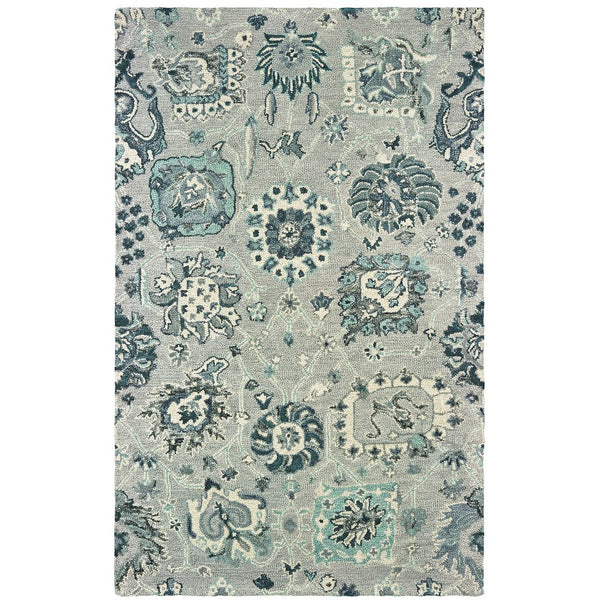 Oriental Weavers Zahra Hand-tufted Wool Indoor Area Rug - Cozy Boho Design With Vibrant Pops Of Color For Your Space Grey,Blue Wool Z75508106167st