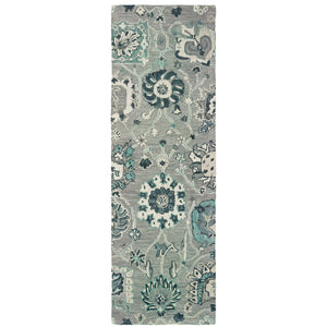 Oriental Weavers Zahra Hand-tufted Wool Indoor Area Rug - Cozy Boho Design With Vibrant Pops Of Color For Your Space Grey,Blue Wool Z75508076243st
