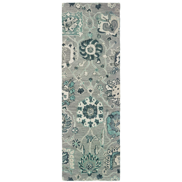 Oriental Weavers Zahra Hand-tufted Wool Indoor Area Rug - Cozy Boho Design With Vibrant Pops Of Color For Your Space Grey,Blue Wool Z75508076243st