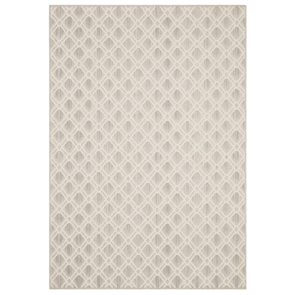 Oriental Weavers Zarina Diamond Trellis Polypropylene Indoor Outdoor Rug Stain Resistant Neutral Tones Patio 3'3" x 5' ZZAR01100152ST