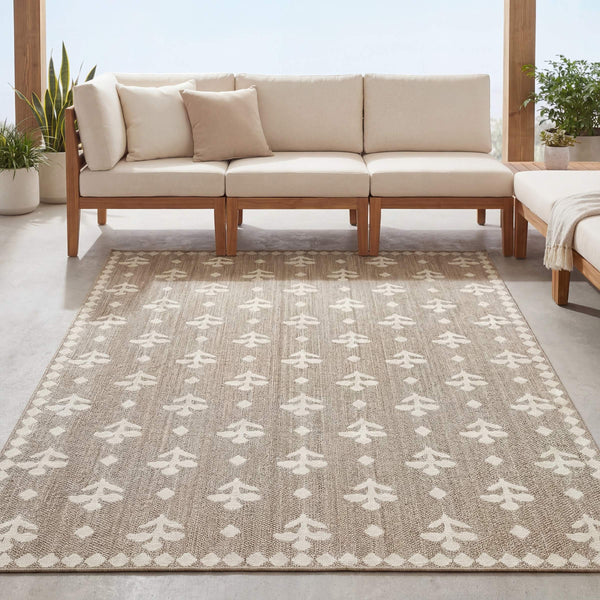Oriental Weavers Zarina Polypropylene Flatweave Indoor Outdoor Runner Rug with Earthy Botanical Motifs ZZAR02056230ST
