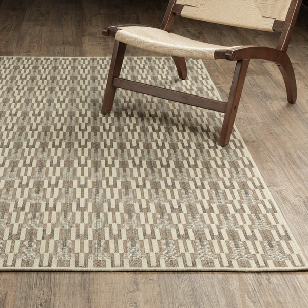 Oriental Weavers Zarina Polypropylene Flatweave Indoor Outdoor Rug Geometric Earthy Neutral Stain Resistant Patio 7'10" x 10' ZZAR03240305ST