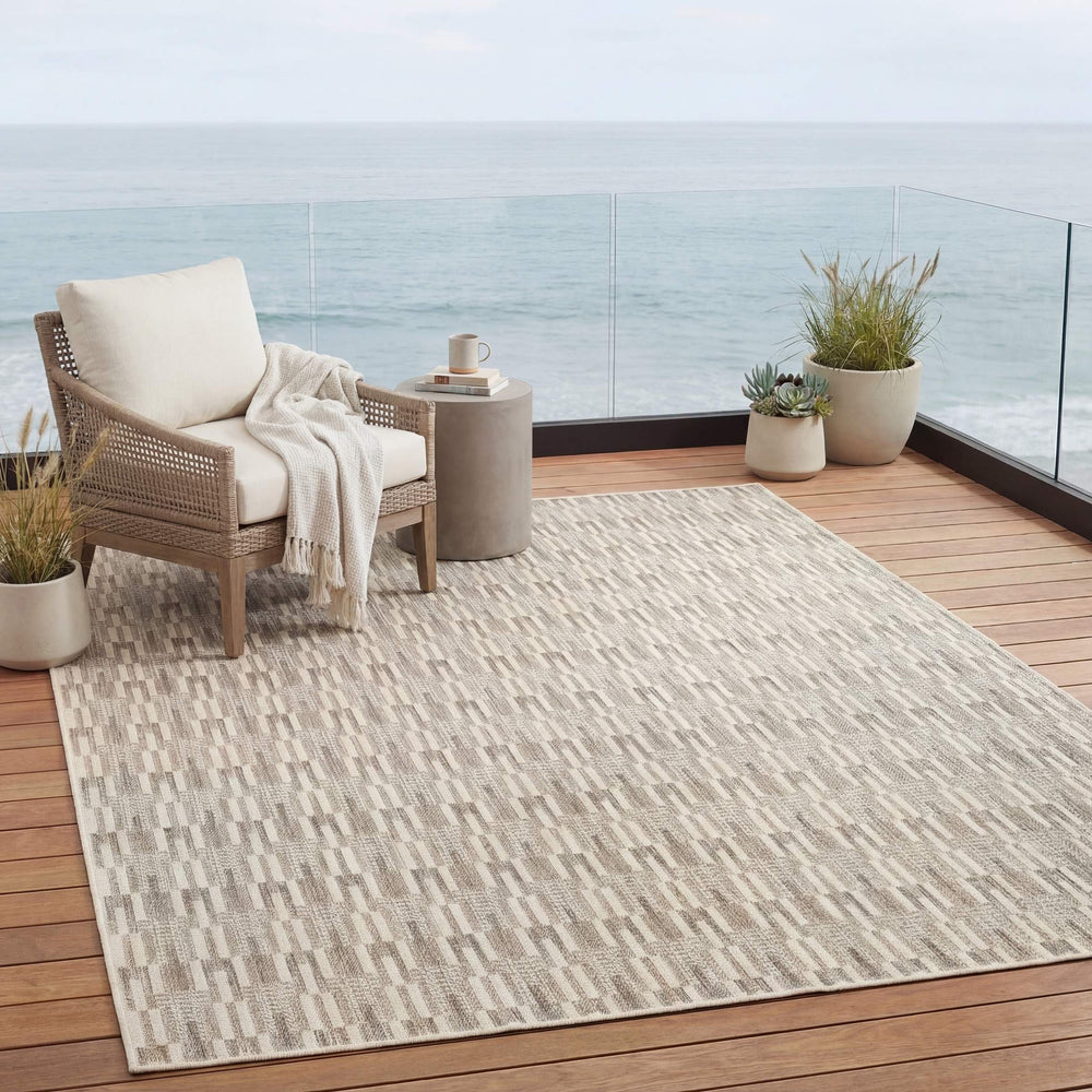 Oriental Weavers Zarina Polypropylene Flatweave Indoor Outdoor Rug Geometric Earthy Neutral Stain Resistant Patio 7'10" x 10' ZZAR03240305ST
