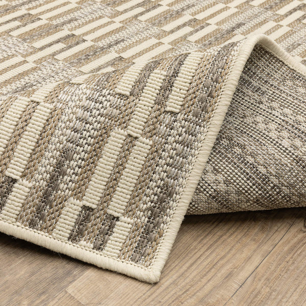 Oriental Weavers Zarina Polypropylene Flatweave Indoor Outdoor Rug Geometric Earthy Neutral Stain Resistant Patio 7'10" x 10' ZZAR03240305ST