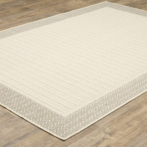 Oriental Weavers Zarina Polypropylene Flatweave Indoor Outdoor Rug with Stripe and Chevron Border Design 7'10" x 10' ZZAR04240305ST