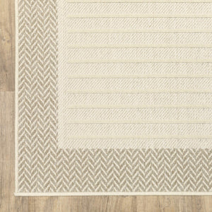Oriental Weavers Zarina Polypropylene Flatweave Indoor Outdoor Rug with Stripe and Chevron Border Design 7'10" x 10' ZZAR04240305ST