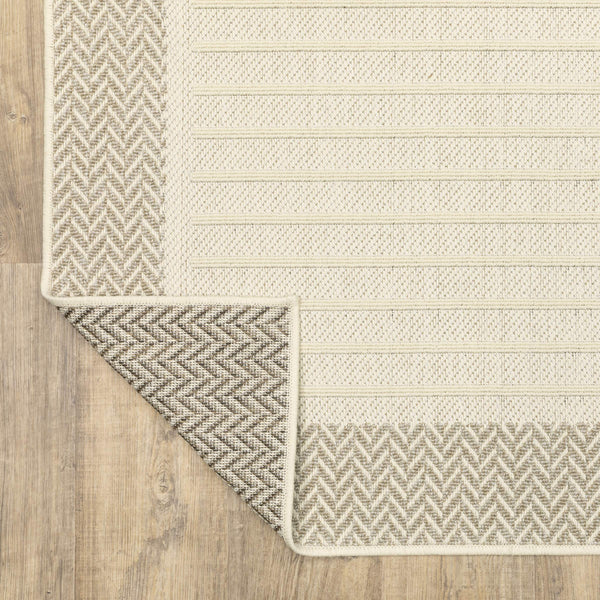 Oriental Weavers Zarina Polypropylene Indoor Outdoor Runner Rug with Stripe and Chevron Border Design ZZAR04056230ST