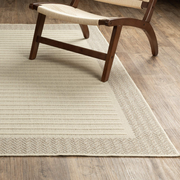Oriental Weavers Zarina Polypropylene Indoor Outdoor Runner Rug with Stripe and Chevron Border Design ZZAR04056230ST