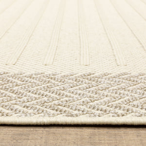 Oriental Weavers Zarina Polypropylene Indoor Outdoor Runner Rug with Stripe and Chevron Border Design ZZAR04056230ST