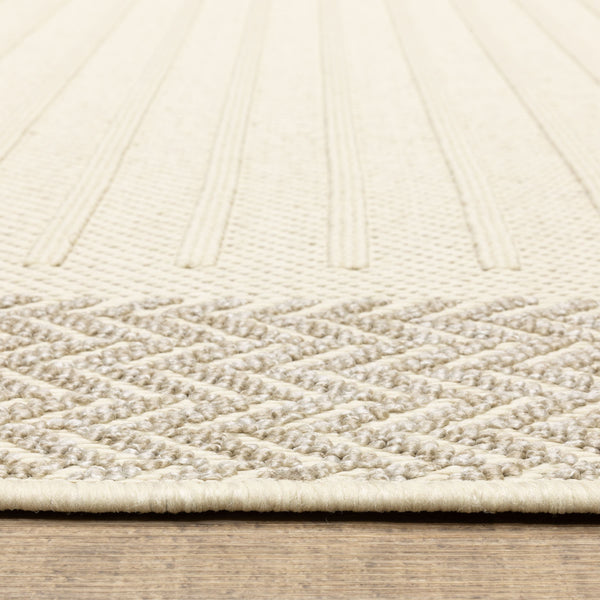 Oriental Weavers Zarina Polypropylene Indoor Outdoor Runner Rug with Stripe and Chevron Border Design ZZAR04056230ST