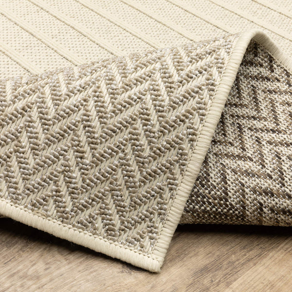 Oriental Weavers Zarina Polypropylene Indoor Outdoor Runner Rug with Stripe and Chevron Border Design ZZAR04056230ST