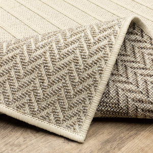 Oriental Weavers Zarina Polypropylene Flatweave Indoor Outdoor Rug with Stripe and Chevron Border Design 7'10" x 10' ZZAR04240305ST