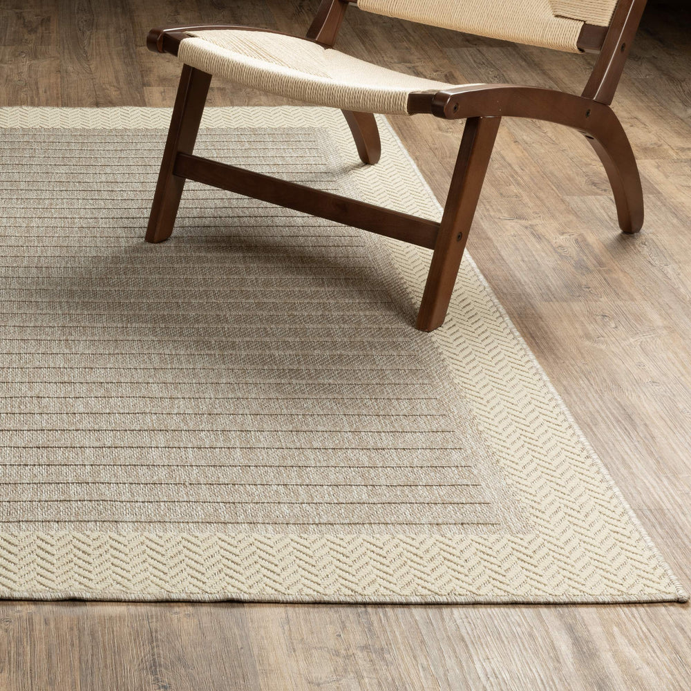 Oriental Weavers Zarina Polypropylene Flatweave Indoor Outdoor Rug with Nautical Stripe and Chevron Border Design 7'10" x 10' ZZAR05240305ST
