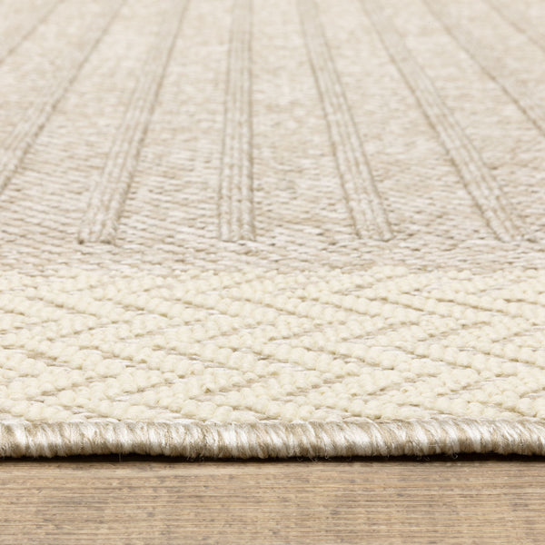 Oriental Weavers Zarina Polypropylene Flatweave Indoor Outdoor Runner Rug with Stripe Chevron Border ZZAR05056230ST