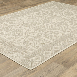 Oriental Weavers Zarina Tribal Medallion Polypropylene Flatweave Indoor Outdoor Rug Boho Chic Patio 3'3" x 5' ZZAR06100152ST