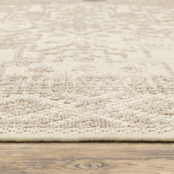 Oriental Weavers Zarina Tribal Medallion Polypropylene Flatweave Indoor Outdoor Rug Boho Chic Patio 3'3" x 5' ZZAR06100152ST