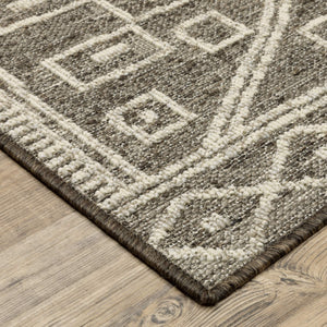 Oriental Weavers Zarina Global Diamond Medallion Polypropylene Indoor Outdoor Rug for Patio or Living Room 9'10" x 12'10" ZZAR07300390ST