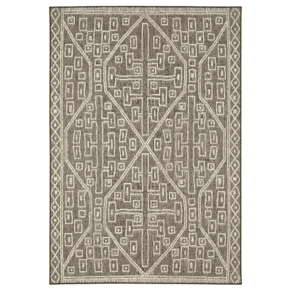 Oriental Weavers Zarina Global Diamond Medallion Polypropylene Indoor Outdoor Rug for Patio or Living Room 9'10" x 12'10" ZZAR07300390ST