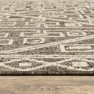 Oriental Weavers Zarina Global Diamond Medallion Polypropylene Indoor Outdoor Rug for Patio or Living Room 9'10" x 12'10" ZZAR07300390ST