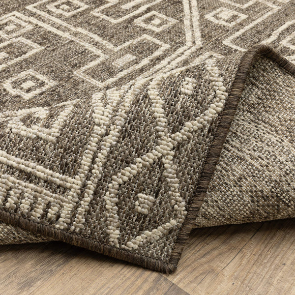 Oriental Weavers Zarina Global Diamond Medallion Polypropylene Indoor Outdoor Rug for Patio or Living Room 9'10" x 12'10" ZZAR07300390ST