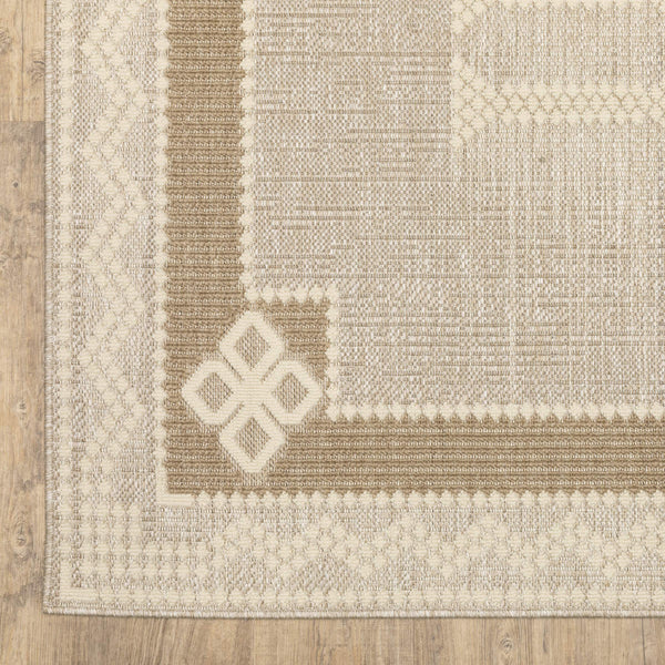 Oriental Weavers Zarina Polypropylene Flatweave Indoor Outdoor Rug with Medallion Geometric Border ZZAR08056230ST