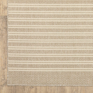 Oriental Weavers Zarina Polypropylene Flatweave Indoor Outdoor Runner Rug Neutral Pinstripe Jute Look ZZAR09056230ST