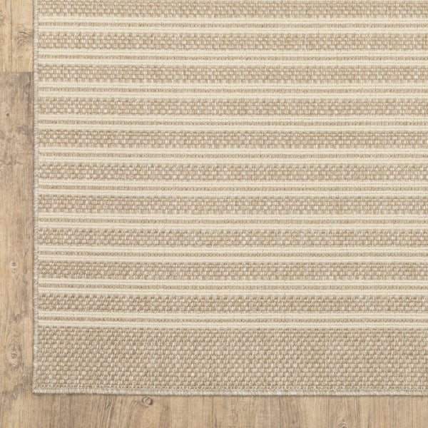 Oriental Weavers Zarina Polypropylene Flatweave Indoor Outdoor Runner Rug Neutral Pinstripe Jute Look ZZAR09056230ST