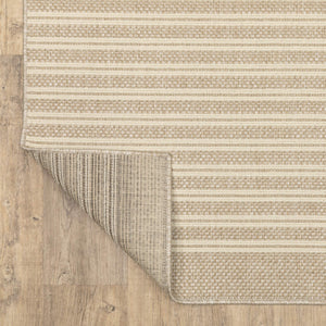 Oriental Weavers Zarina Polypropylene Flatweave Indoor Outdoor Runner Rug Neutral Pinstripe Jute Look ZZAR09056230ST