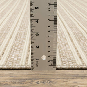 Oriental Weavers Zarina Polypropylene Flatweave Indoor Outdoor Runner Rug Neutral Pinstripe Jute Look ZZAR09056230ST