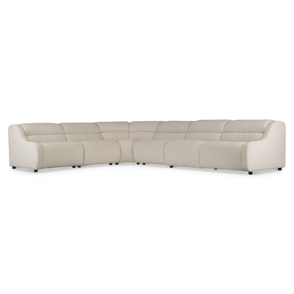 Bernhardt Bernhardt Gio Power Motion Sectional With Channeled Upholstery, Adjustable Headrests, Modern Sculpted Design And Modular Versatility Cream 154" W x 121" D x 33" H K2182