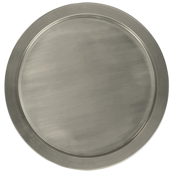 English Elm Corbin Handcrafted Hammered Metal Side Table — 16" Drum Accent Table with Durable Powder Coat Finish Gray B136P158999