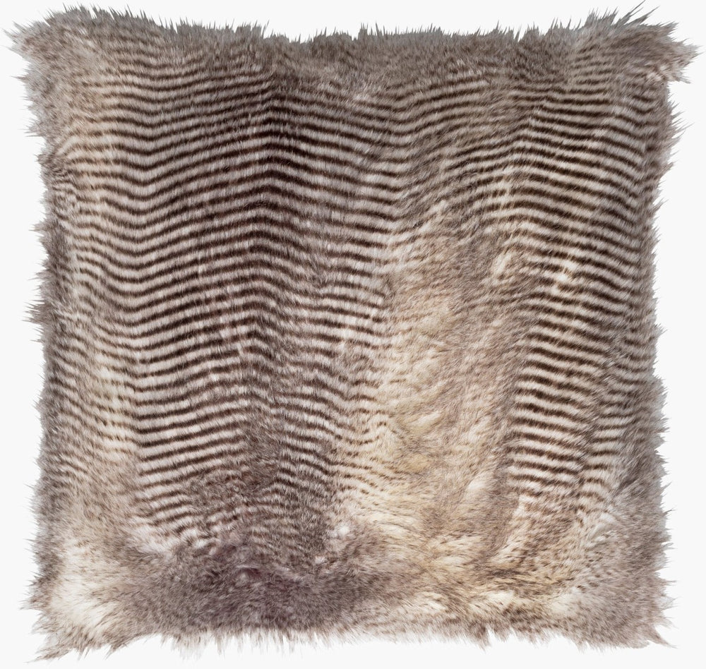 Surya Owl Faux Fur Square Accent Pillow Plush Acrylic Cozy Texture for Sofas and Beds OWL001-2020