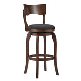 Homelegance By Top-Line Beckham 29-Inch High Back Swivel Bar Stool Dark Grey Rubberwood