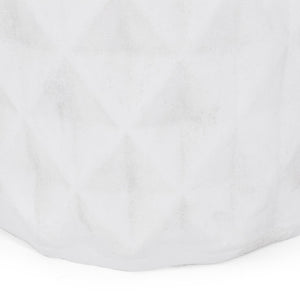 English Elm Outdoor Sculptural Concrete Side Table with Diamond Relief Pattern for Patio or Balcony 73431.00