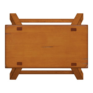 Homelegance By Top-Line Barrett Saddle Seat Counter Height Backless Stools (Set of 2) Oak Rubberwood