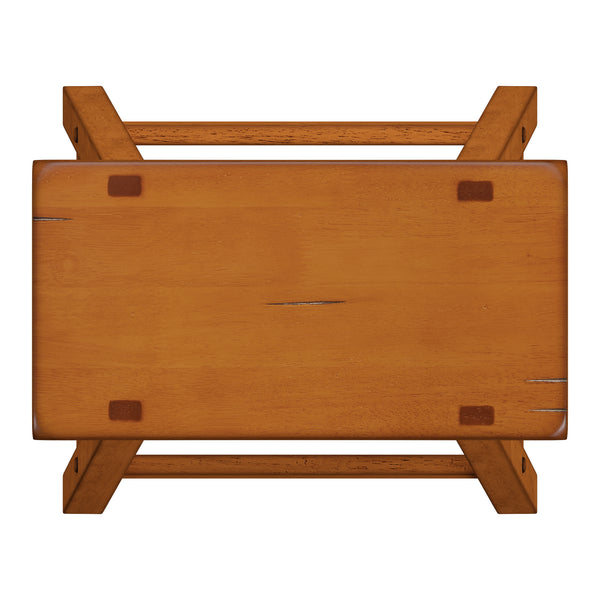 Homelegance By Top-Line Barrett Saddle Seat Counter Height Backless Stools (Set of 2) Oak Rubberwood