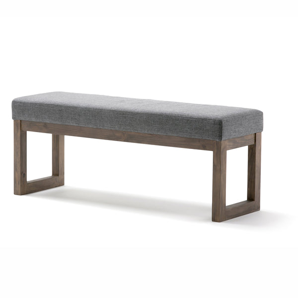 English Elm Milltown Large Grey Ottoman Bench - Versatile Entryway Seating, Plush Comfort & Stylish Design B136P158197