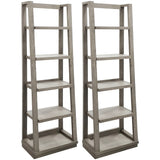 Pure Modern Pair Of Angled Etagere Bookcase Piers