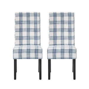 English Elm Christopher Knight Home® - DINING Chair with Plush Fabric Upholstery, Rubberwood Legs, Contemporary Minimalist Comfort and Style Blue+Cream 60162.00DBLUPLD