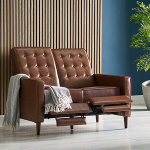 English Elm Christopher Knight Home® - DOUBLE Recliner Fabric Sofa with Plush Cushions and Space-Saving Design for Living Rooms, 49"L Light Brown 72478.00