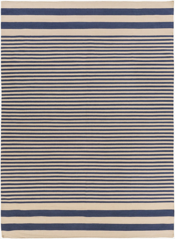 Surya Oxford Oxf-3002 2'6" X 8' Handmade Cotton Rug - Durable, Modern Design For Timeless Home Decor Charm Navy Cotton Oxf3003-811