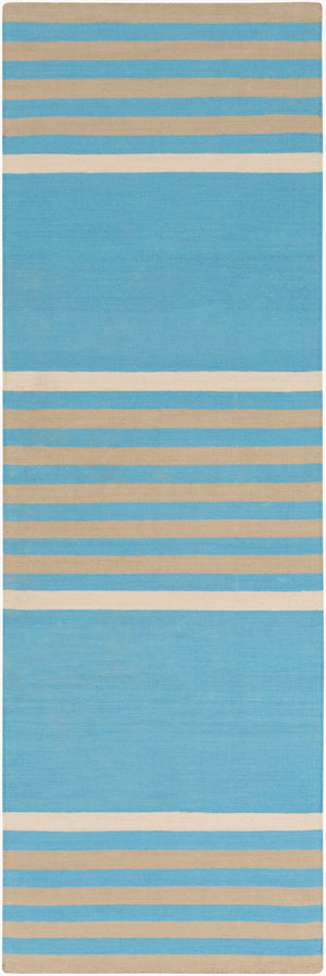 Surya Oxford Oxf-3002 2'6" X 8' Handmade Cotton Rug - Durable, Modern Design For Timeless Home Decor Charm Aqua Cotton Oxf3004-268