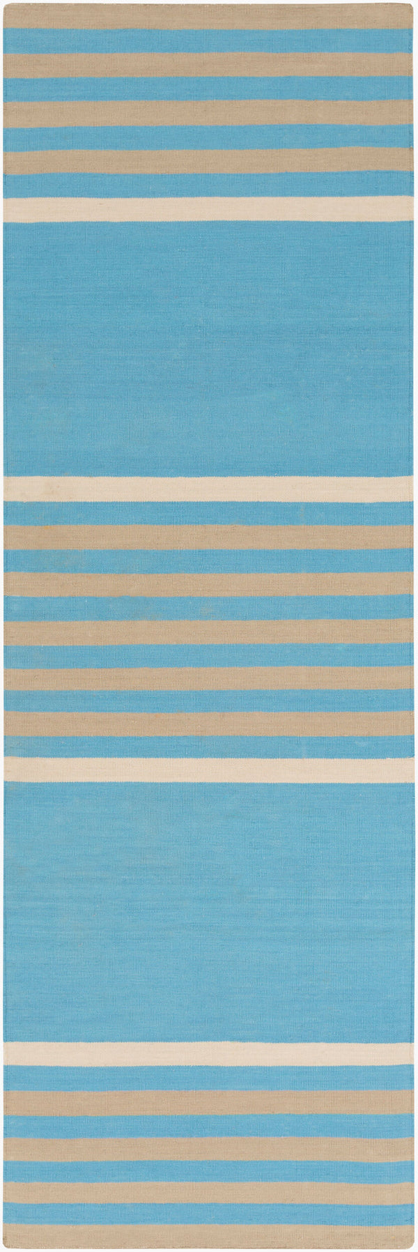 Surya Oxford Oxf-3002 2'6" X 8' Handmade Cotton Rug - Durable, Modern Design For Timeless Home Decor Charm Aqua Cotton Oxf3004-268