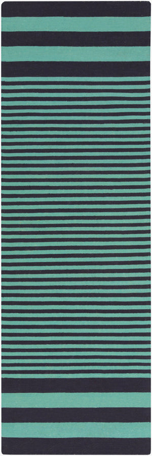 Surya Oxford Oxf-3002 2'6" X 8' Handmade Cotton Rug - Durable, Modern Design For Timeless Home Decor Charm Ink Blue Cotton Oxf3005-268