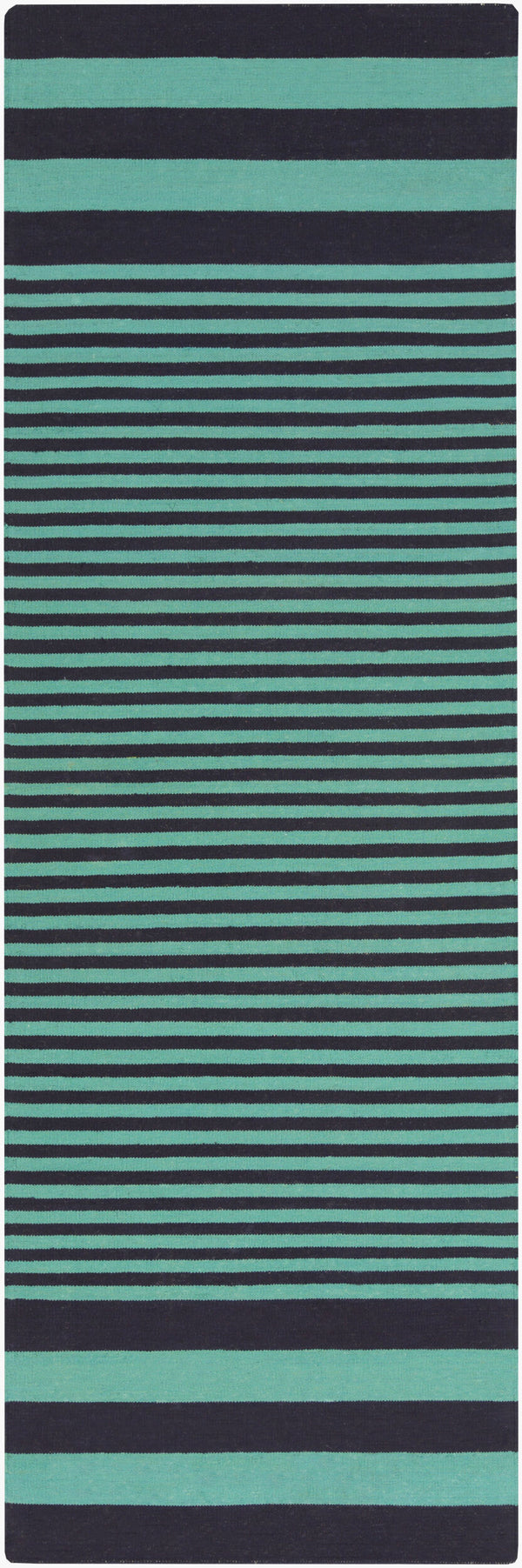 Surya Oxford Oxf-3002 2'6" X 8' Handmade Cotton Rug - Durable, Modern Design For Timeless Home Decor Charm Ink Blue Cotton Oxf3005-268