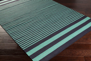 Surya Oxford Oxf-3002 2'6" X 8' Handmade Cotton Rug - Durable, Modern Design For Timeless Home Decor Charm Ink Blue Cotton Oxf3005-268