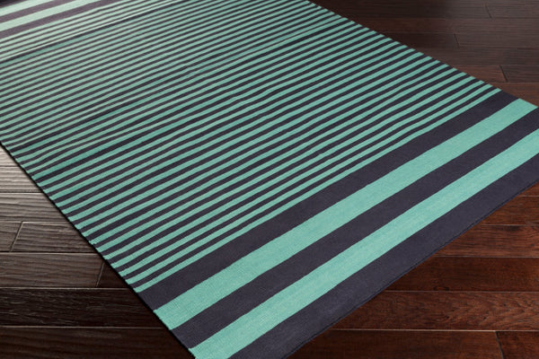 Surya Oxford Oxf-3002 2'6" X 8' Handmade Cotton Rug - Durable, Modern Design For Timeless Home Decor Charm Ink Blue Cotton Oxf3005-268