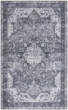 Nourison Washables NWB15 Machine Made Power-loomed Narrow Border Indoor Only Vintage  Rug Charcoal Grey, Charcoal Grey Front Base, 85% Polyester,9% Cotton,6% Other Fibers 99446994257