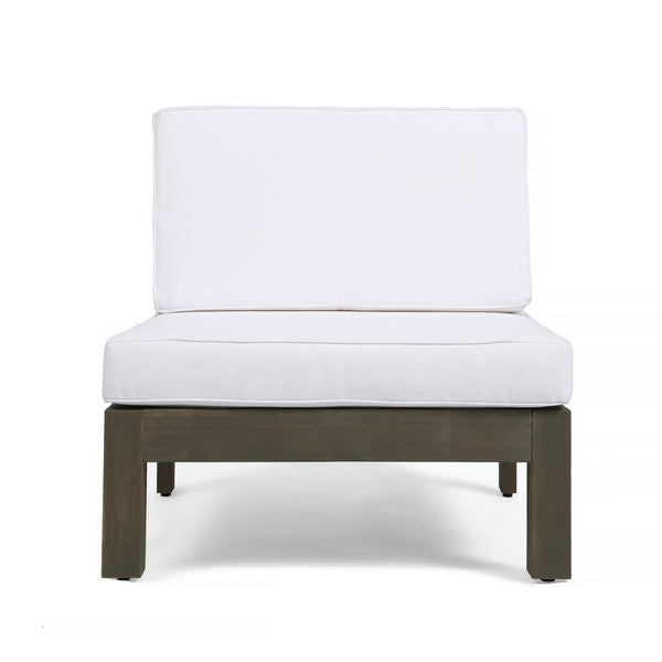 English Elm Oana Outdoor Modular Sectional Set Acacia Wood Frame V Shape Patio Seating 64497-98-99.00-64495.00WHI