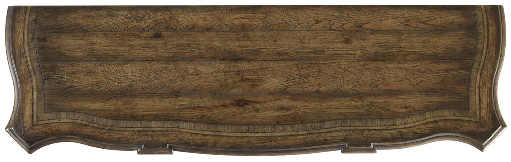 Hooker Furniture Rhapsody Rustic Twelve-Drawer Dresser With Cedar-Lined Drawers, Drop-Front Charging Center, Walnut Finish 5070-90002
